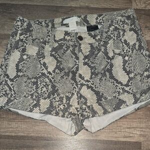 H&M Snakeskin Pattern Jean Shorts